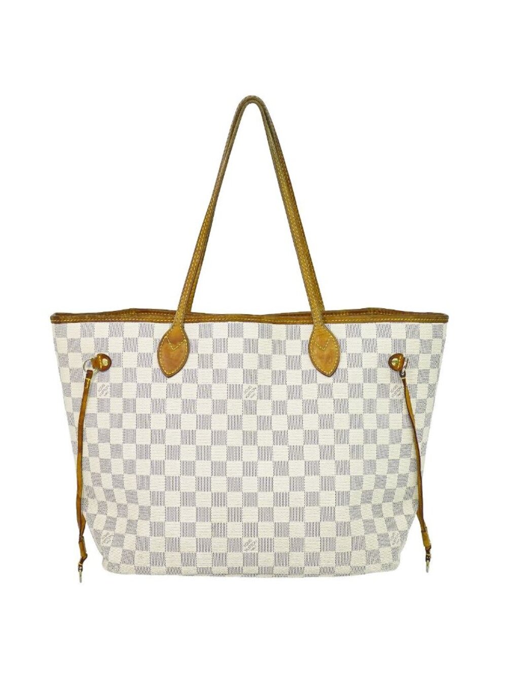 Louis Vuitton LV Neverfull Damier Azur Tote White Gray